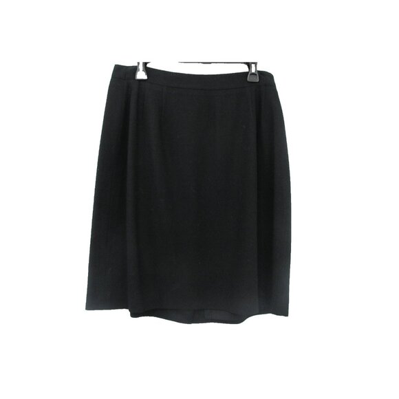 Chaus Women's Size 16 Black 100% Wool Straight A-Line Skirt Fully Lined Back Zip - Picture 1 of 6